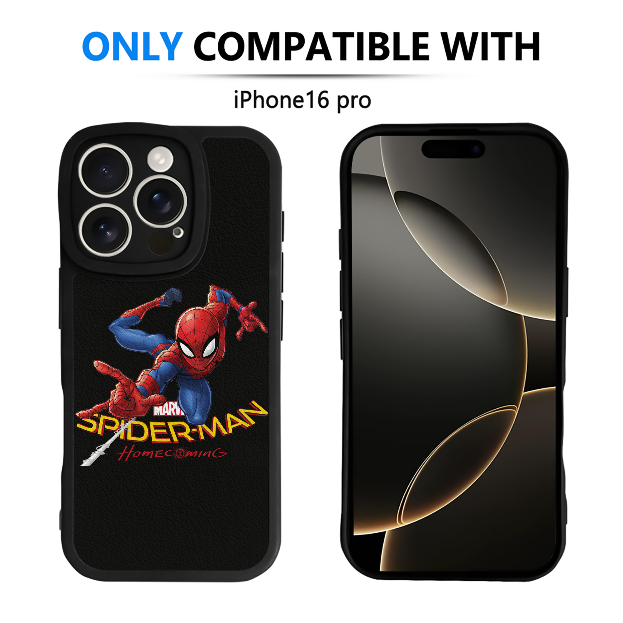 Spider Man スパイダーマン 【iPhone 16シリーズ対応】シリコンスマホケース（レザー調） 材質：シリコン